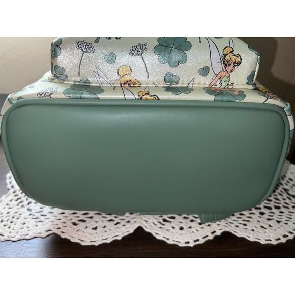 Loungefly Tinker Bell AOP Clover Mini Backpack Card Holder - Picture 6 of 8